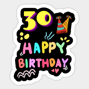 30 Year Old Gifts Crew 30th Birthday Party diamond Sticker